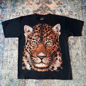 Vintage Jaguar Big Face Animal T-shirt Size XL